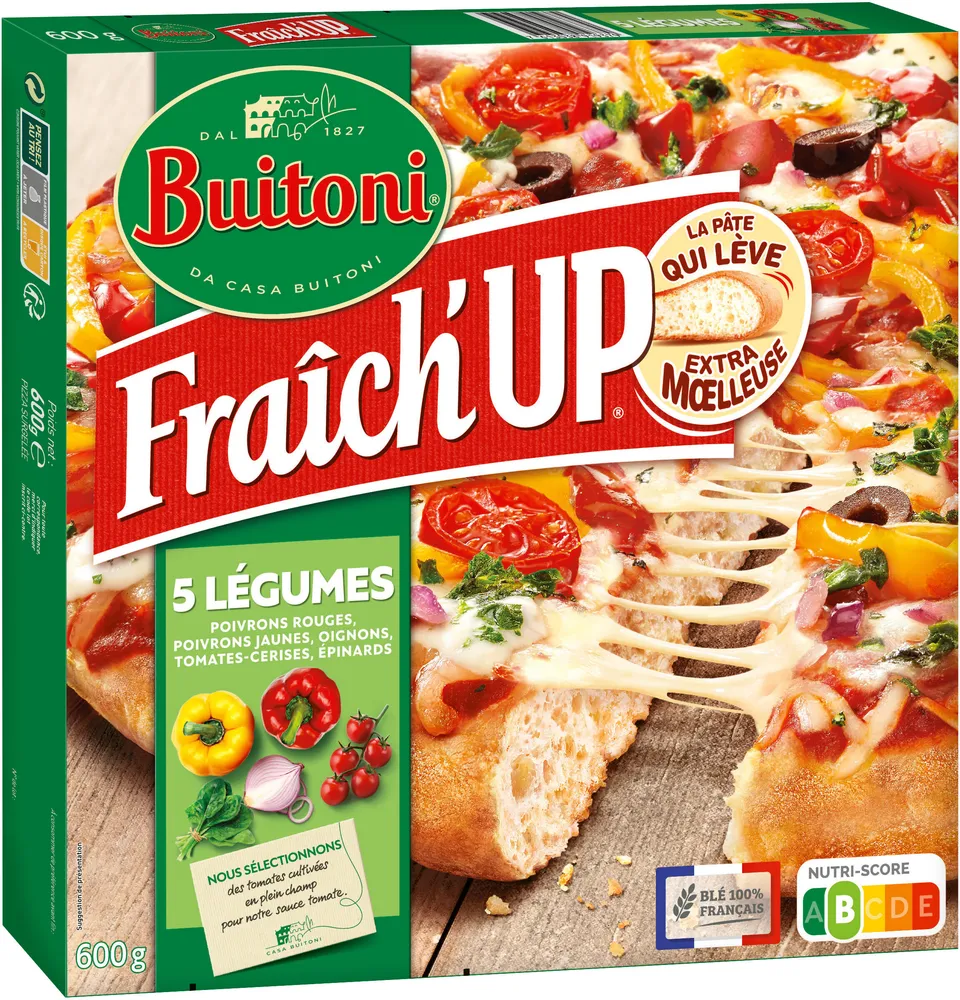 BUITONI FRAICH'UP Pizza Surgelée 5 Légumes 600g