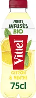 VITTEL Fruits Infusés bio eau aromatise Citron Menthe 75cl