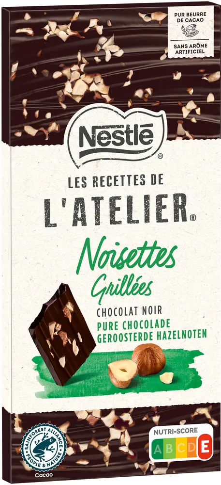 NESTLE L'ATELIER Noir Noisettes grillées 115g