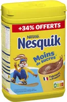 NESQUIK Moins de Sucres Poudre Cacaotée Boite 871g
