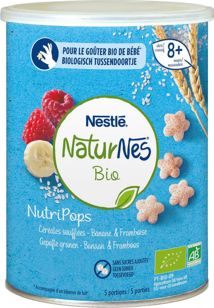 NATURNES céréales soufflées BIO banane framboise