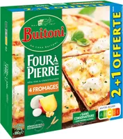 BUITONI FOUR A PIERRE Pizza surgelée 4 Fromages 2+1 offerte (3X330g)