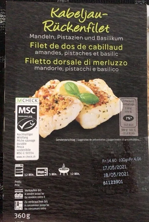 Fillet de dos de cabillaud