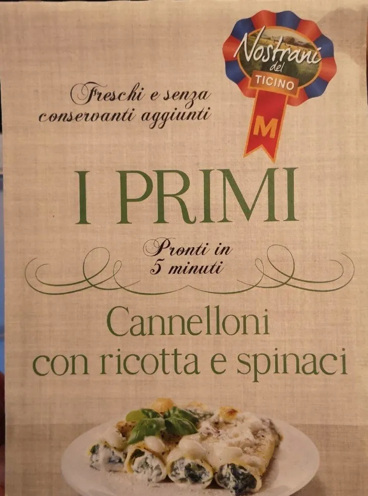 Cannelloni con ricotta e spinaci