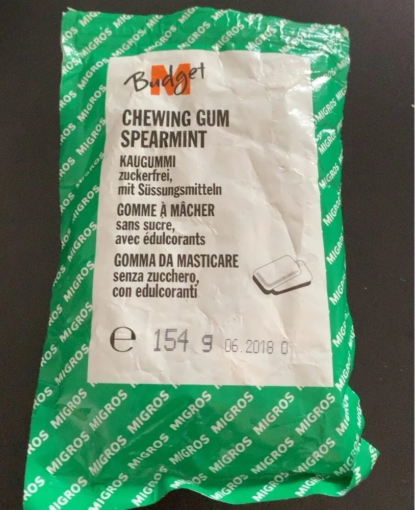 Chewing gum spearmint
