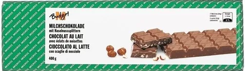 Chocolat au lait avec éclats de noisettes