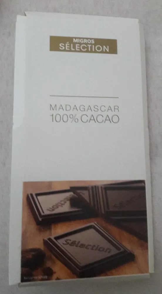 Chocolat noir Madagascar 100% Cacao