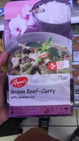 Green Beef-curry with jasmine rice