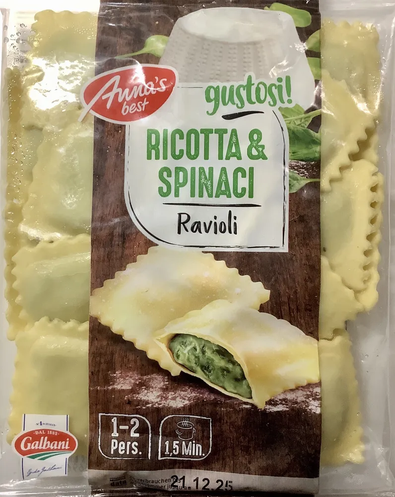 Ravioli ricotta et épinards