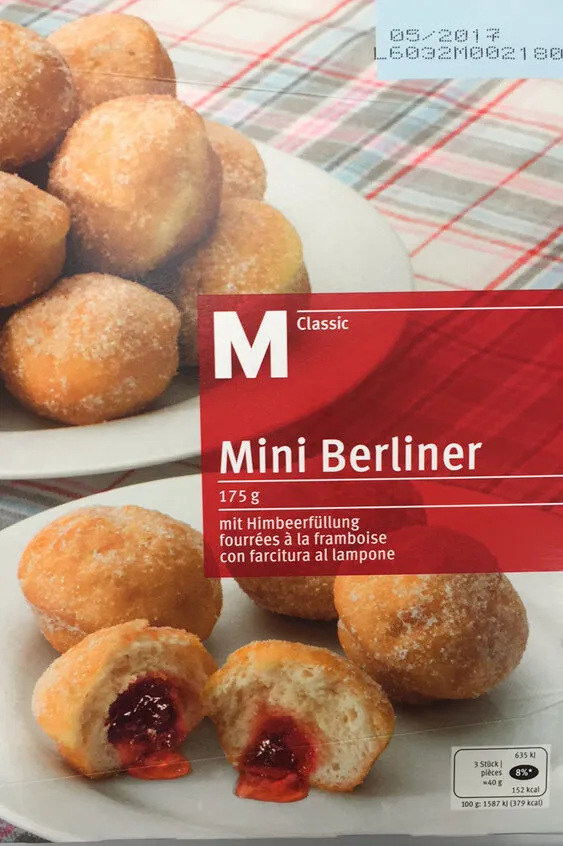 Mini Berliner fourrées à la framboise