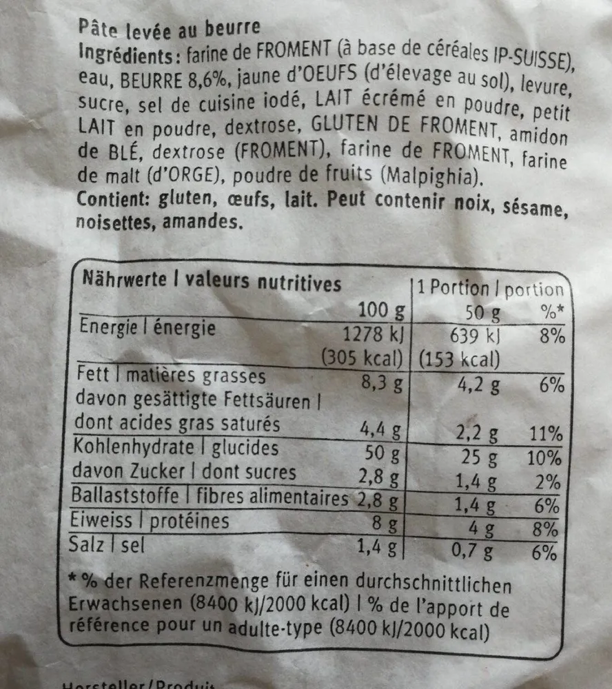Tresse au beurre