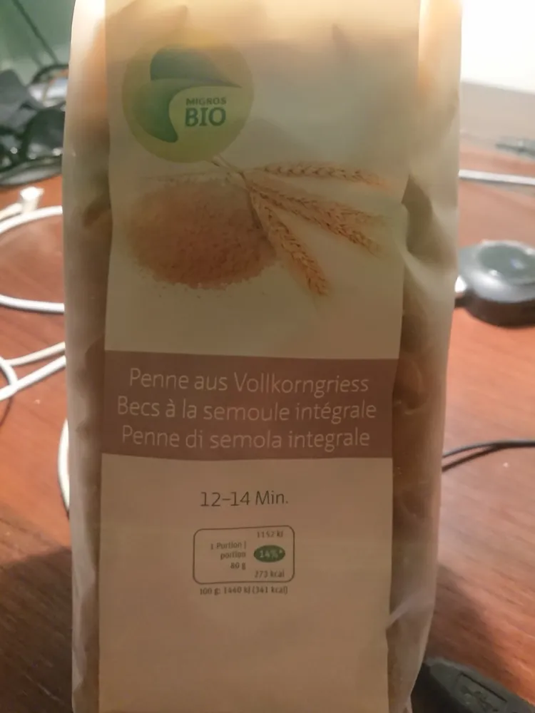 Penne aus Vollkorngriess