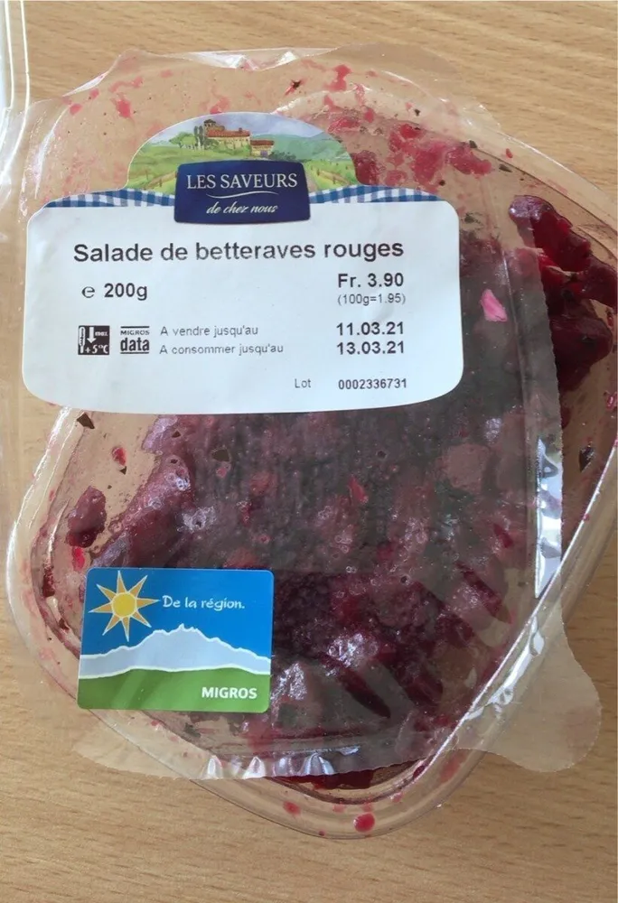 Salade de bettraves rouge