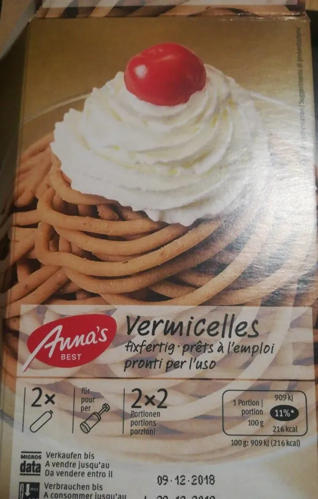 Vermicelles prêts à l'emploi
