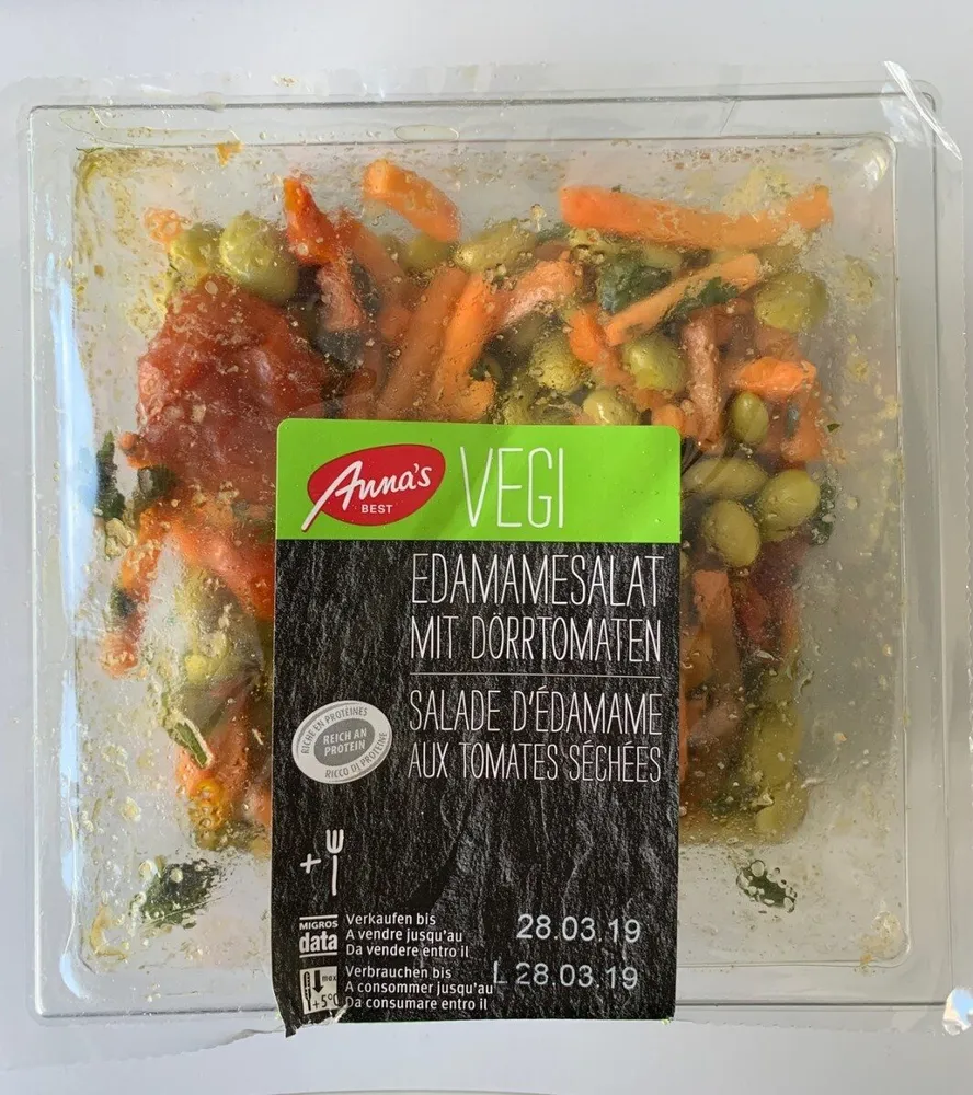 Salade d'édamame aux tomates séchées