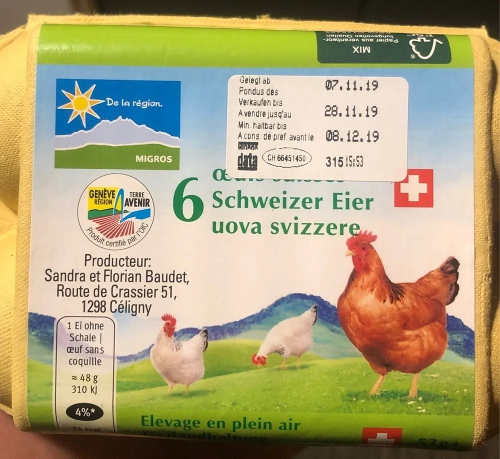 6 oeufs de Genève