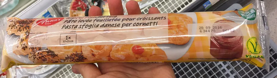 Pâte levée feuilletée pour croissants