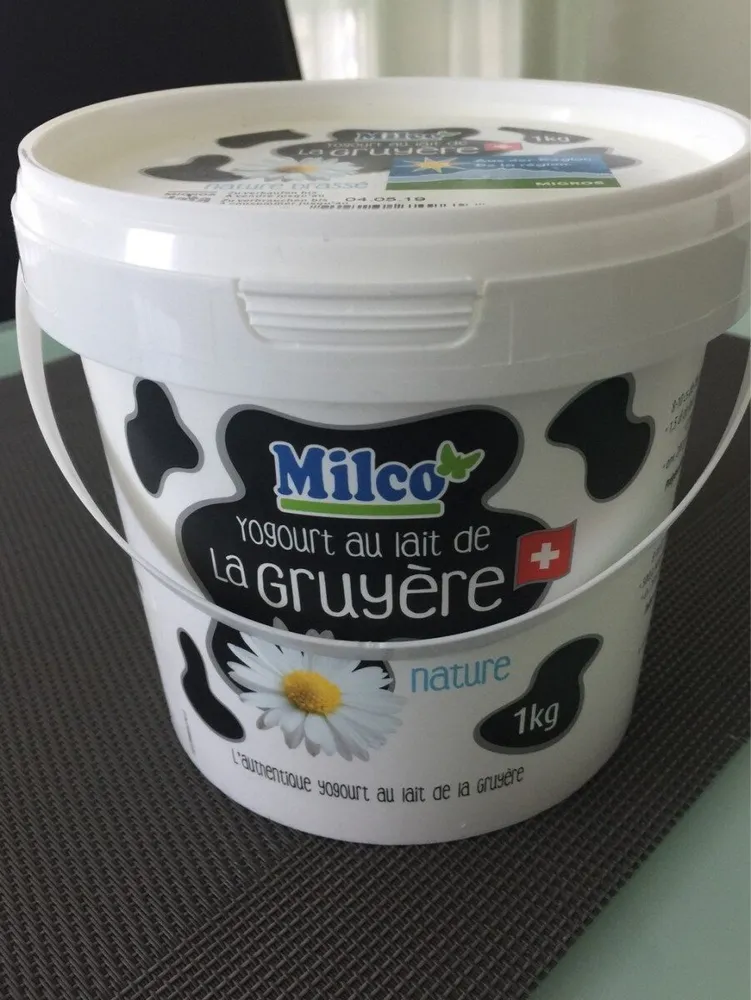 Yogourt nature au lait de la gruyère