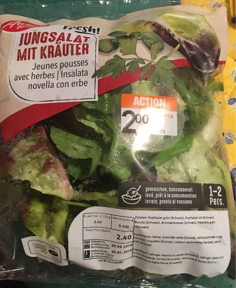 Jungsalat mit Kräuter