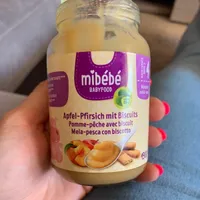 Compote pomme peche avec biscuit