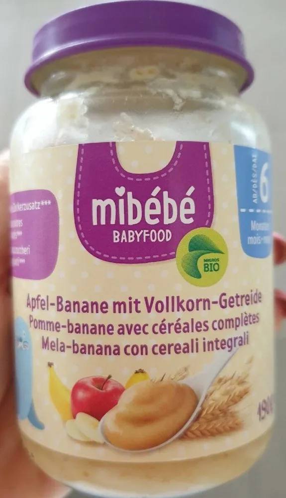 Apfel-Banane mit Vollkorn-Getreide