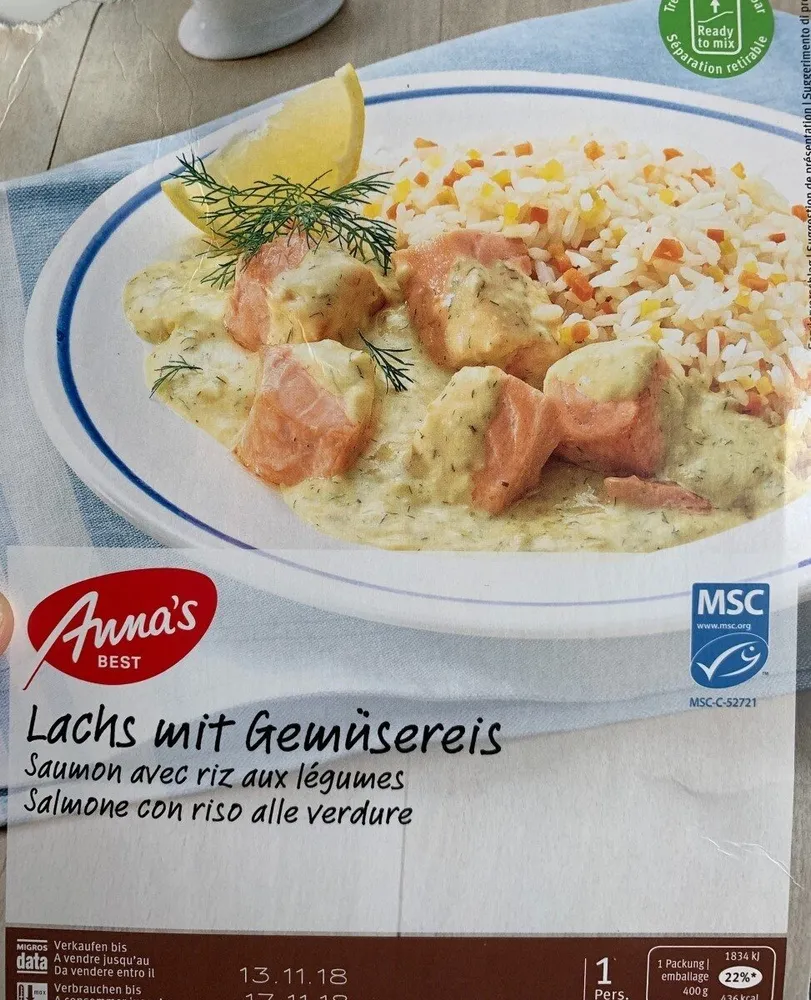 Saumon acec riz aux legumes