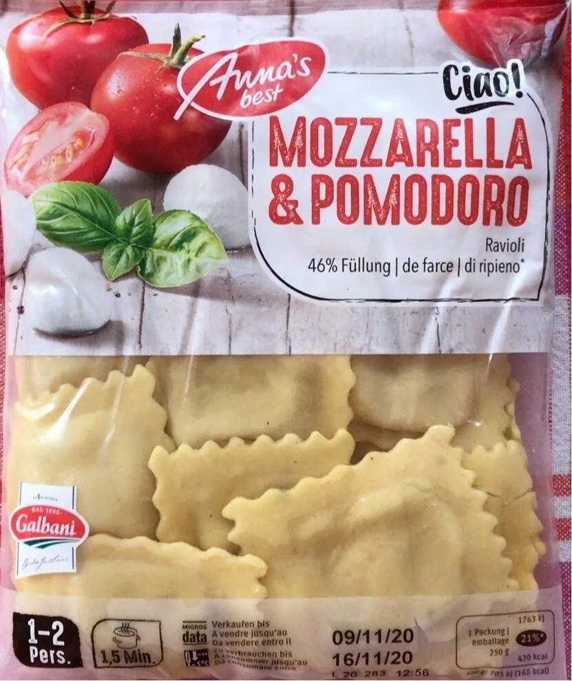 Raviolis mozzarella/tomate