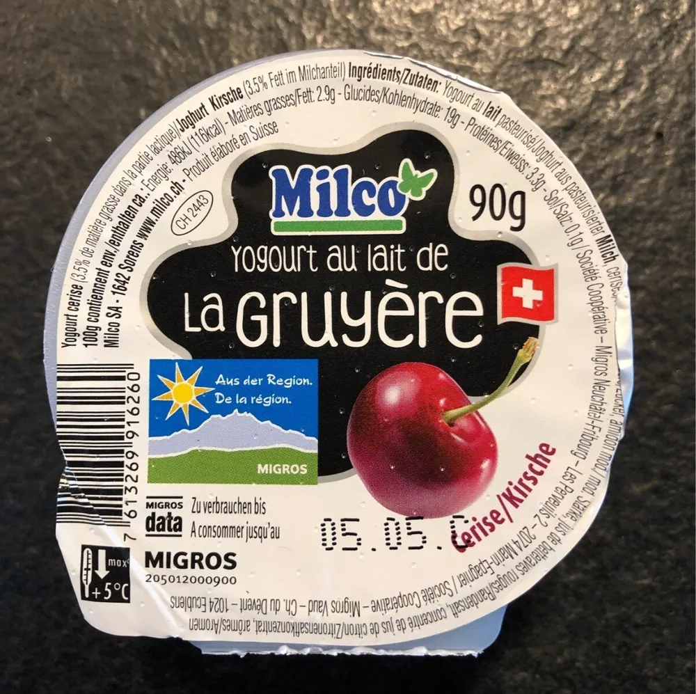 Yogourt au lait de la Gruyère