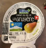 Yogourt au lait de la Gruyère - poire