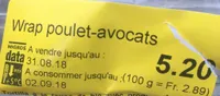 Wrap poulet avocat