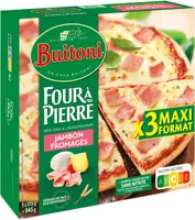 BUITONI FOUR A PIERRE Pizza surgelée Jambon Fromages (3x315g)