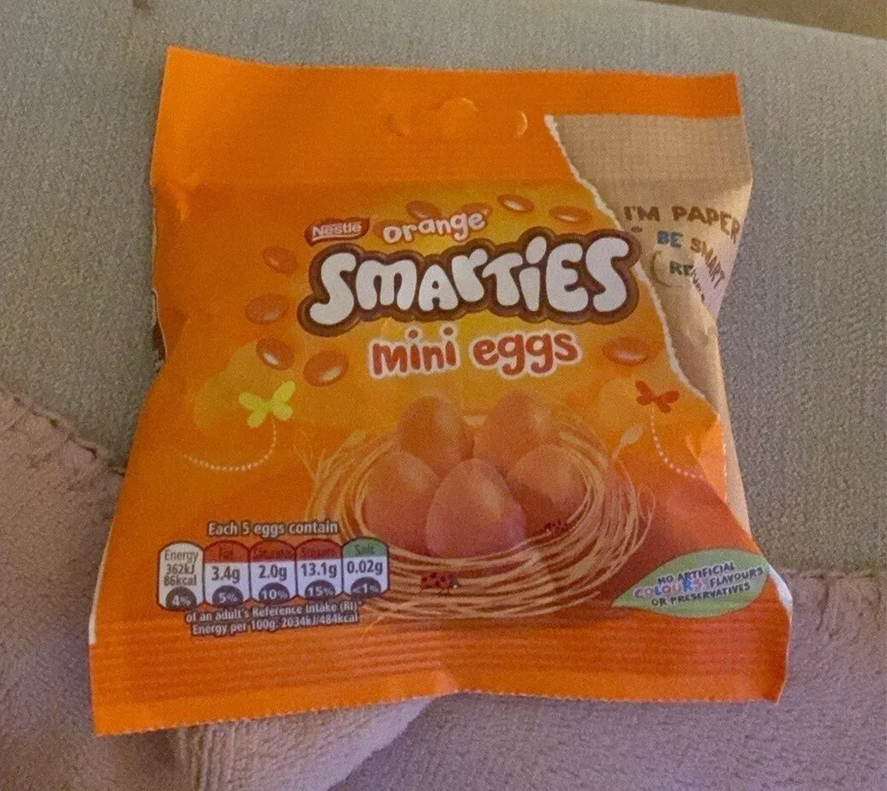 Orange smarties mini eggs