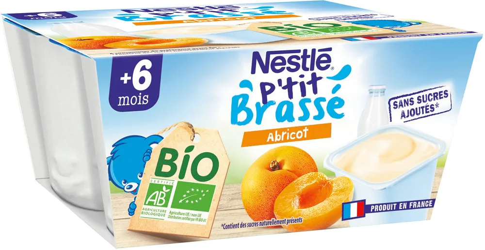 NESTLE P'TIT BRASSE Abricot BIO 4x90g