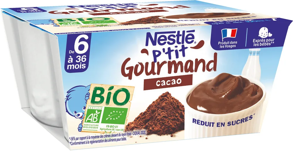 NESTLÉ P'TIT GOURMAND BIO Cacao 4x90g