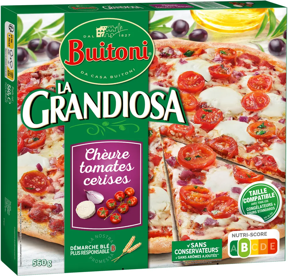 BUITONI LA GRANDIOSA Pizza Chèvre tomates cerises 560g