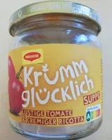Krumm glücklich Suppe lustige Tomate & cremiger Ricotta