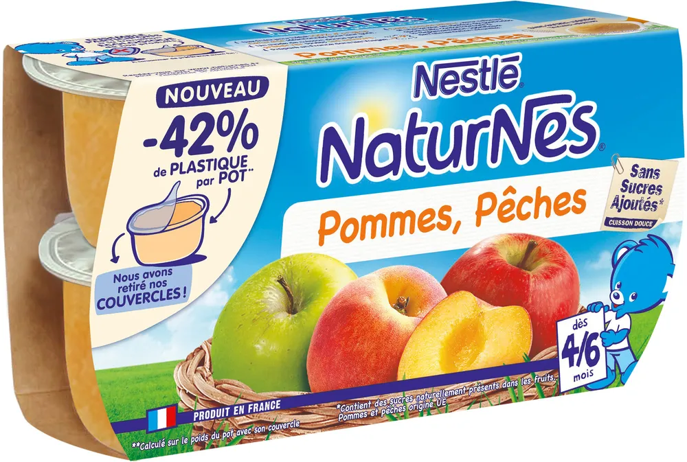 NESTLE NATURNES Pomme Pêche 4x130g