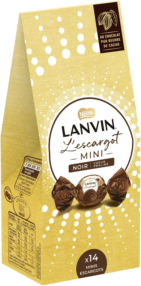 LANVIN Escargots Chocolat Noir mini 140g