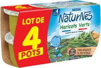 NESTLE NATURNES Petits pots bébé Haricot Vert - 4x130g - Dès 4/6 mois