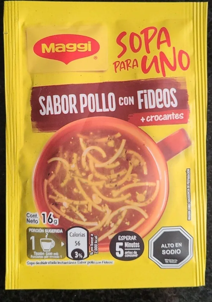 Sopa para uno sabor pollo con fideos