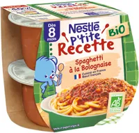 NESTLE P'TITE RECETTE Spaghetti bolognaise Bio 2x190g - Dès 8 mois