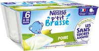 NESTLE P'TIT BRASSE Poire Sans Sucres Ajoutés 4x90g dès 6 mois