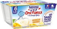 NESTLÉ P'TIT ONCTUEUX Sans Sucres Ajoutés Mangue Ananas 4x90g - Dès 6 mois