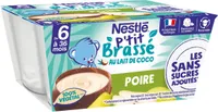 NESTLE P'TIT BRASSE au lait de coco Poire 4x90g dès 6 mois