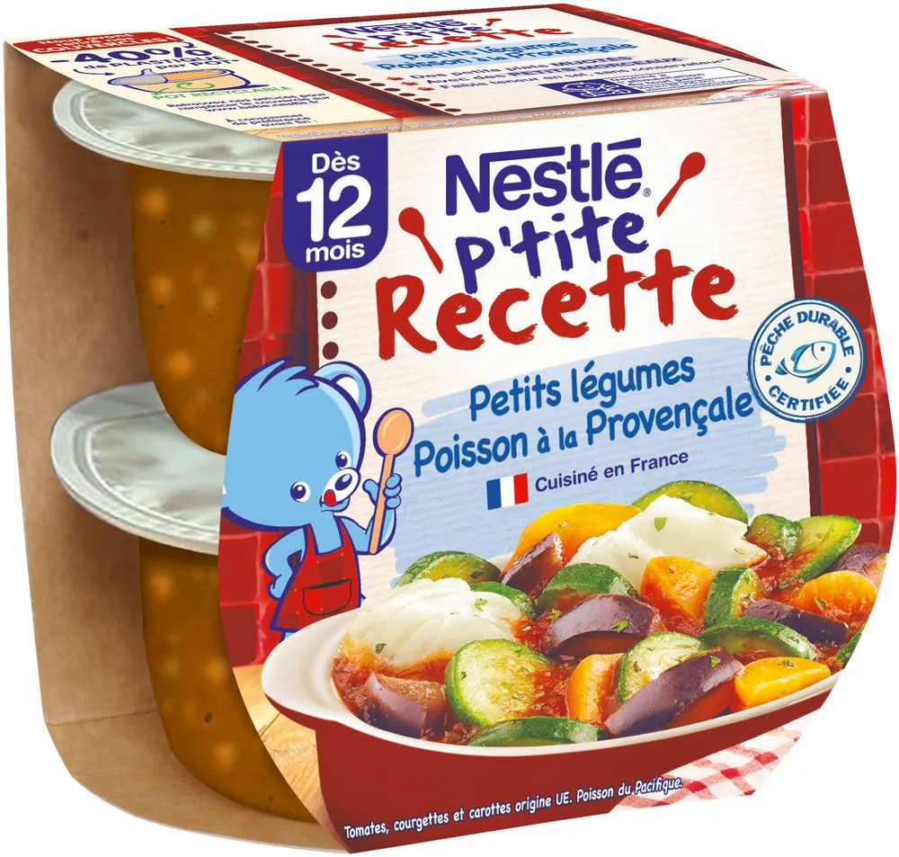 NESTLE P'TITE RECETTE Légumes Poisson provencale 2x200g – Dès 12 mois