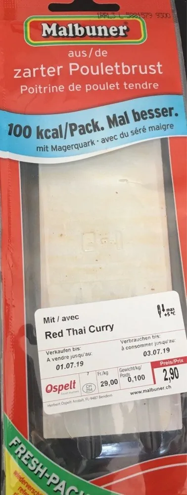 Poitrine de dinde tendre Red thai curry