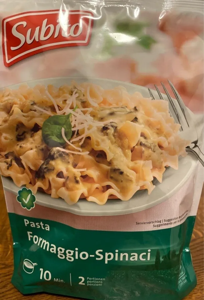 Subito pasta fromaggio-spinaci