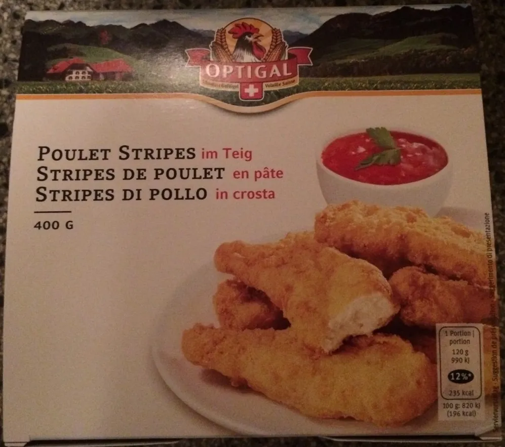 Stripes de poulet en pâte