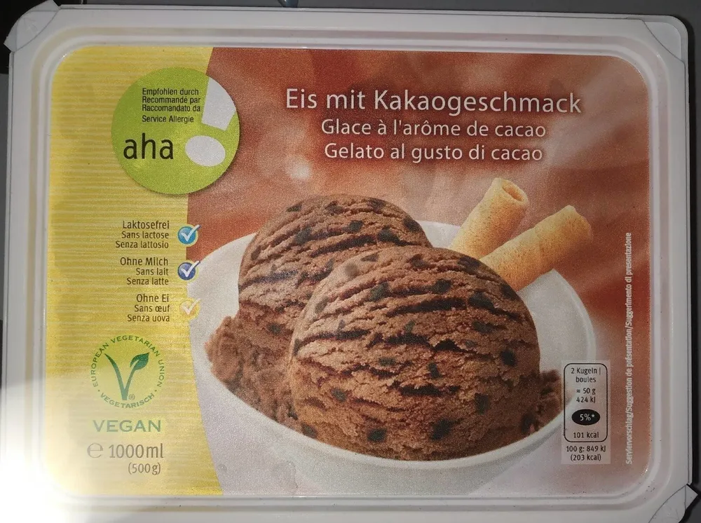 Glace à l'arôme de cacao