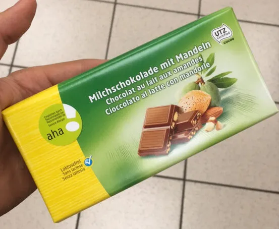 Milk chocolate with almonds